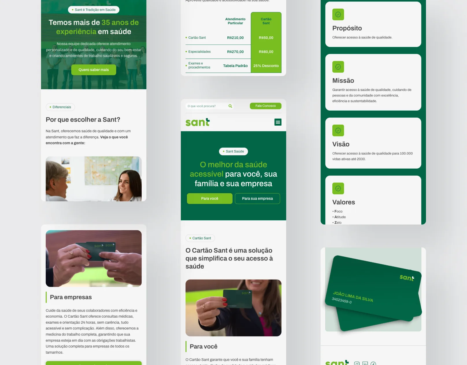 Projeto de UI/UX e Design: Sant Saúde - Case study by Korbi Studio